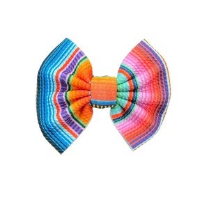 Bright Multicolor Striped Kids Hair Bow